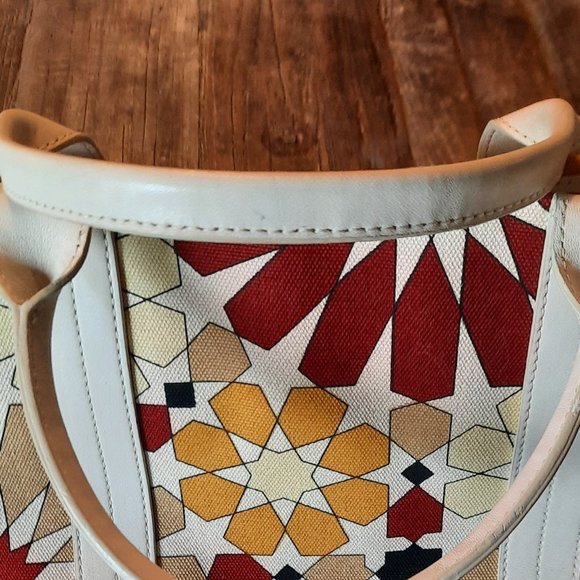 Like NEW Furla Flower Power Canvas Tote with Cream Leather Trim - Picture 8 of 8